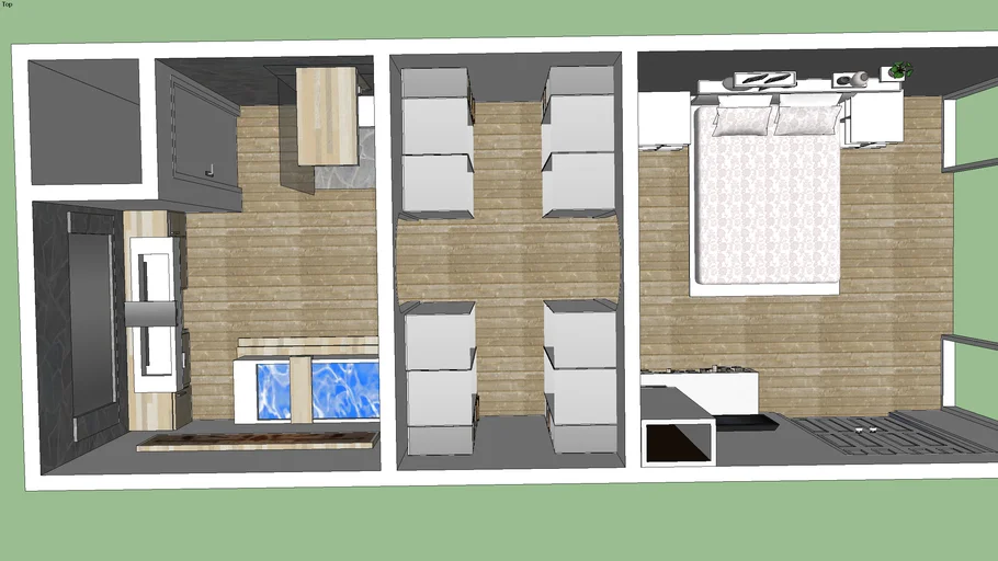 open bathroom walkin closet and bedroom | 3D Warehouse