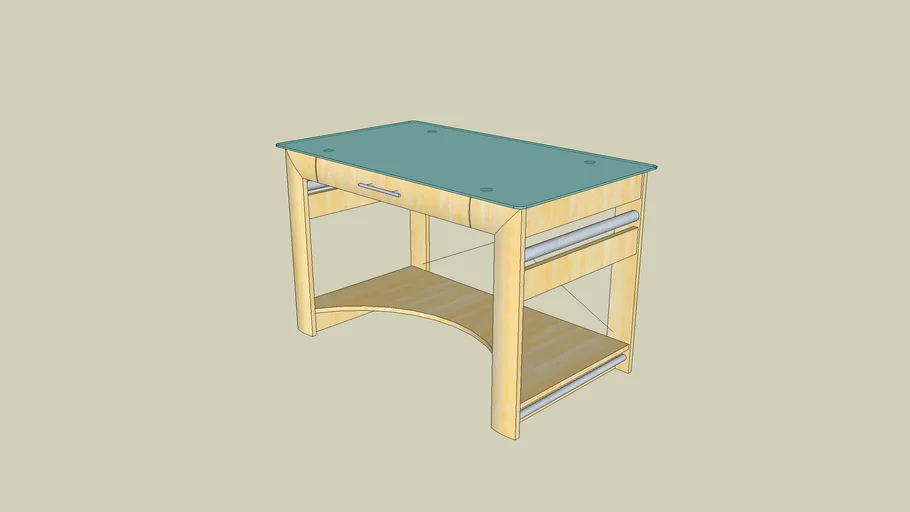 GlassTop Desk from Staples 3D Warehouse