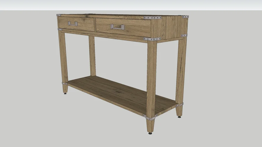 RH Cayden Campaign 2Drawer Console Table 3D Warehouse