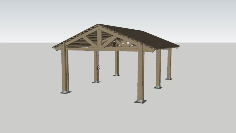 Pérgola de techo inclinado - Modelo Rancho - Sloped roof pergola - Rancho Model