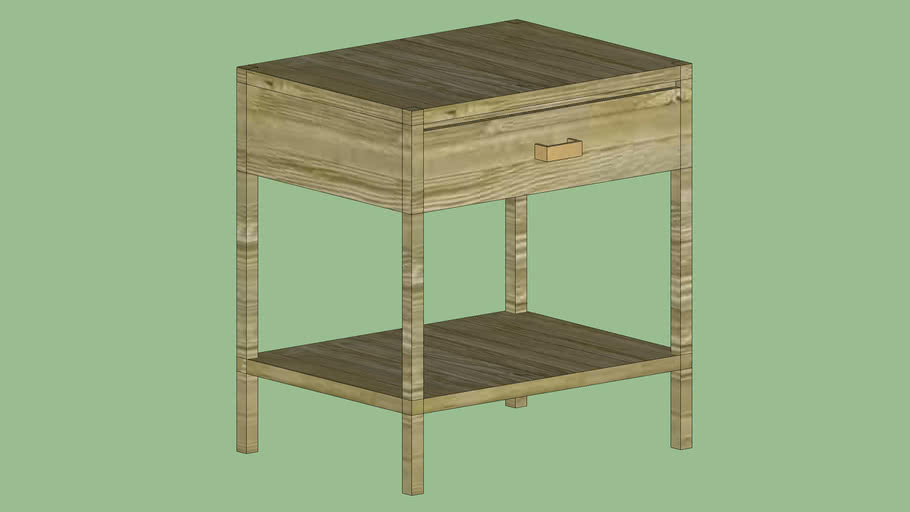Crate & Barrel Dawson Grey Wash Nightstand 3D Warehouse