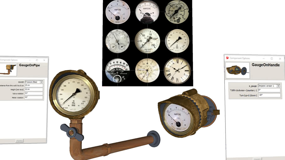 Steampunk Gauges ( Dynamic Component ) | 3D Warehouse