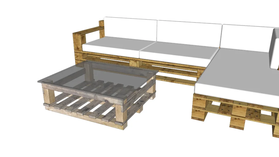 Pallet Sofa with Center Table