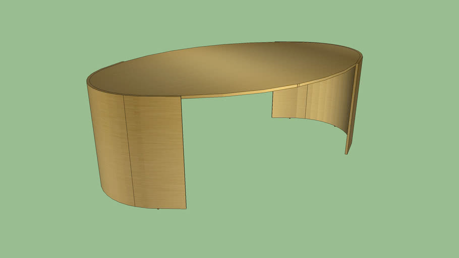 CB2 Gold Oval Coffee Table 3D Warehouse