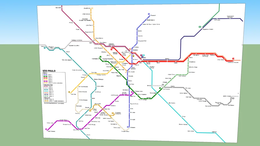 Sao Paulo subway map | 3D Warehouse