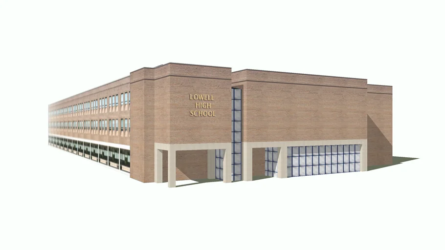 Lowell High School 1980s building 3D Warehouse