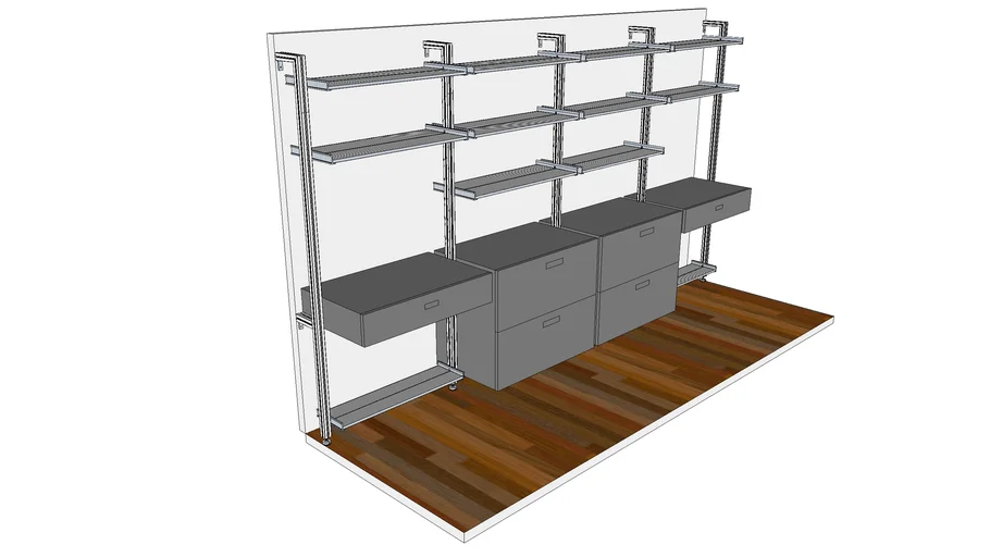 ISS Designs Modular Shelving131.5W Double workstations with ALU