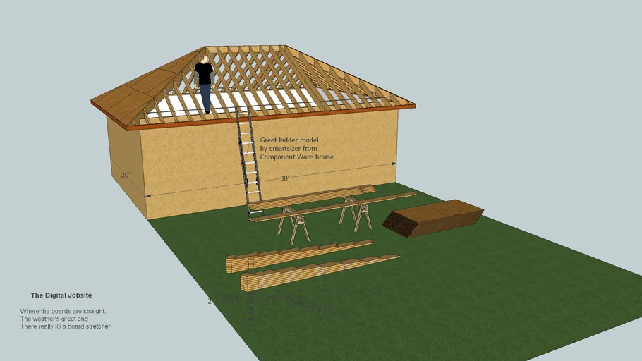 Model and Measure Hip Roof Tutorial Model | 3D Warehouse