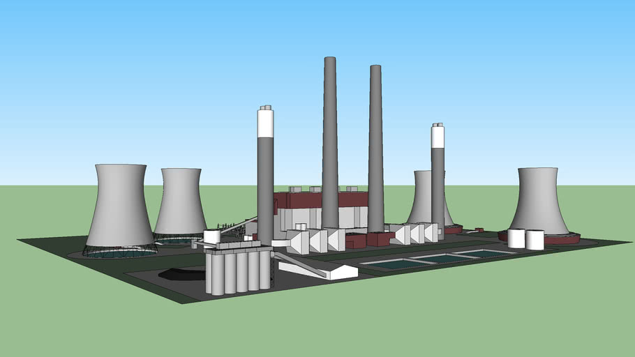 Large Coal Power Plant - 3800 MW | 3D Warehouse