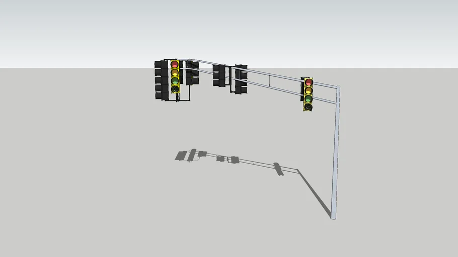 traffic signals with double left turn | 3D Warehouse