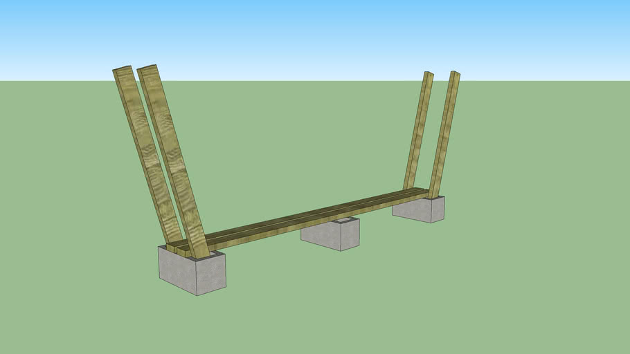 Cinder Block Log Rack / Firewood Rack 1 Cord Empty 3D Warehouse