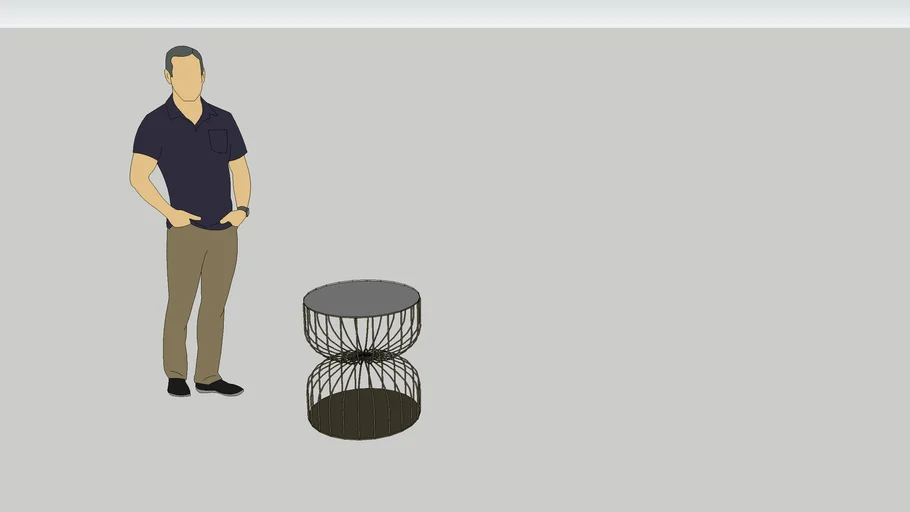 Curved Wire Side Table | 3D Warehouse