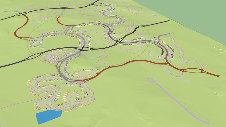 Prefurbia Master Plan Example Winfield Coves Laredo, Texas 3D