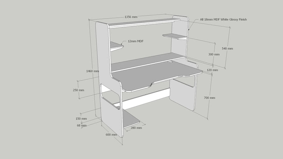 Workstation Desk Fredde Desk Ikea 3D Warehouse