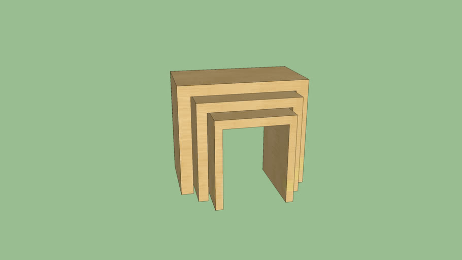 Z Gallerie Astair Nesting Tables Gold 3D Warehouse