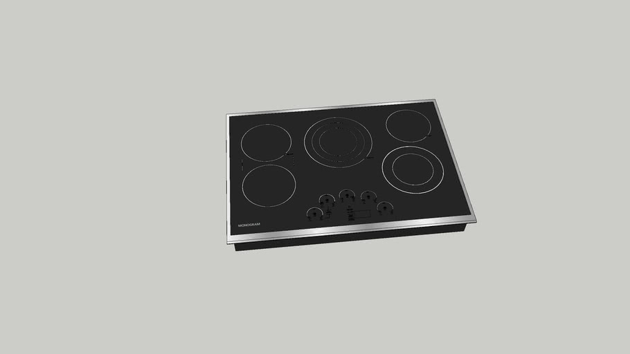 ZEU30RSJSS Monogram 30' Touch Control Electric Cooktop 3D Warehouse