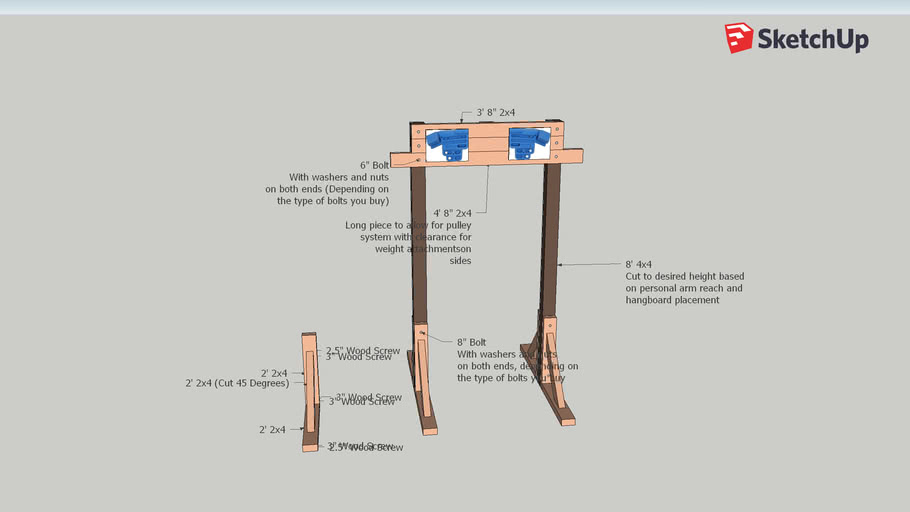DIY Hangboard Stand 3D Warehouse