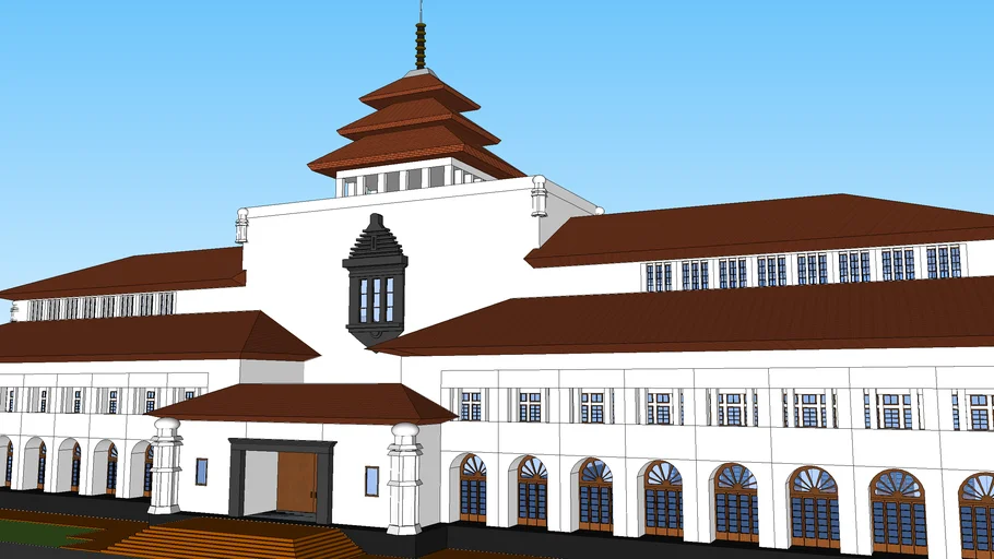 Gedung Sate Bandung Indonesia 3d Warehouse 9949