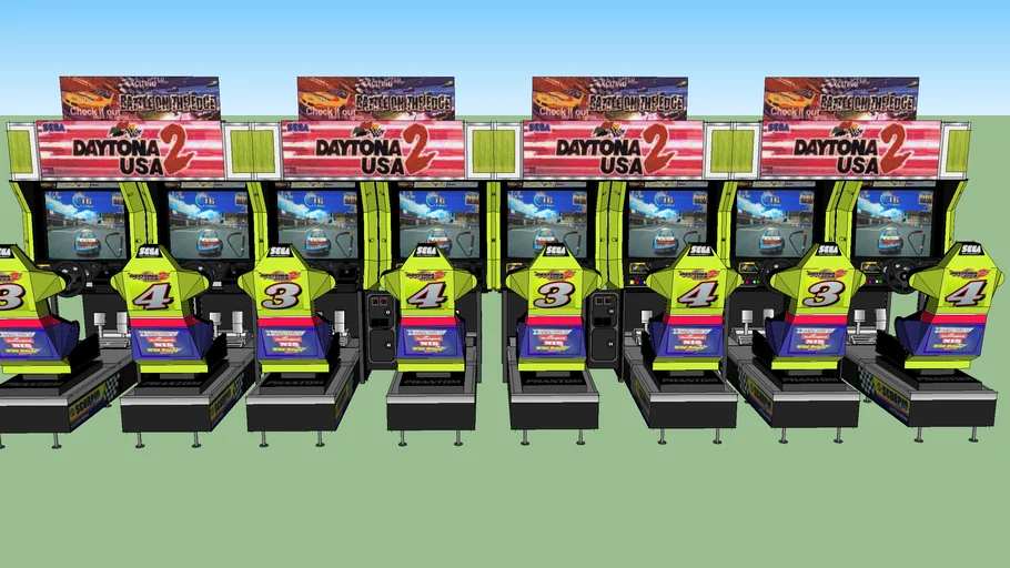 Daytona USA 2 arcdae game (8 Player) | 3D Warehouse