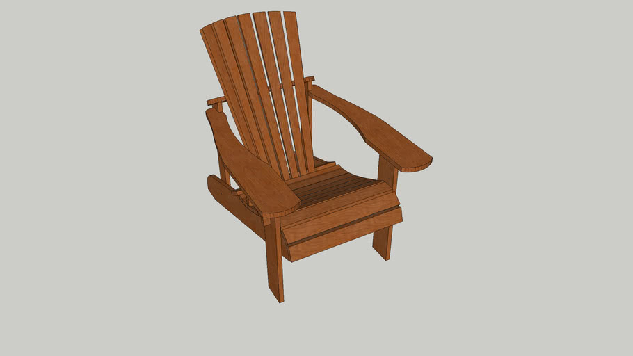 Allard Falls Solid Wood Adirondack Chair 3D Warehouse