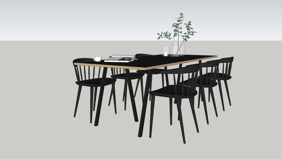 6 chair dining table | 3D Warehouse