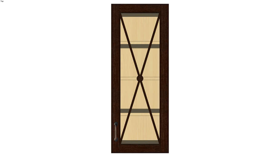 Wall Single Door 39H with Classic Mullion Antiquity Glass Insert