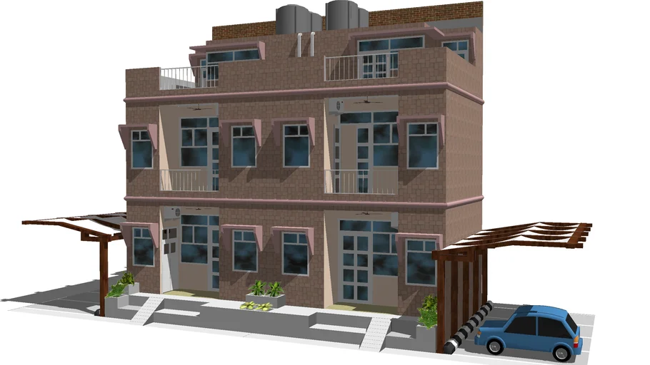 Elevation plan for Studio Flats with Parking Space