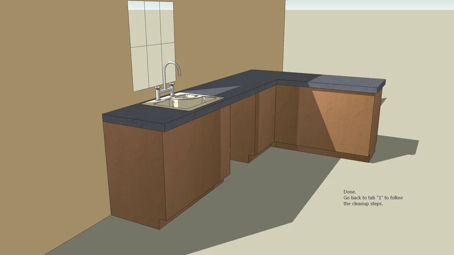 Kitchen Penninsula Cleaned Up | 3D Warehouse