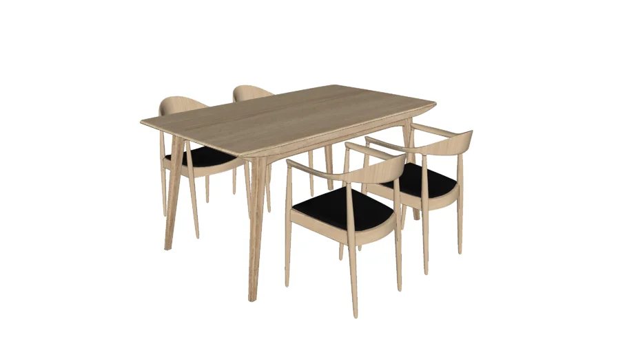 Scandinavian Dining Table Set 1 Meja Makan Scandinavian