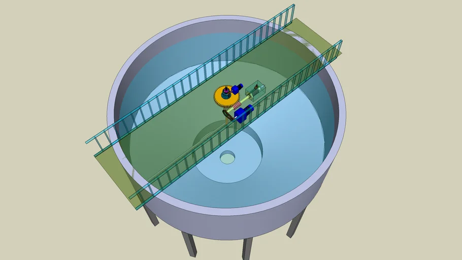 3D Model of a clarifier with its drive arrangement | 3D Warehouse