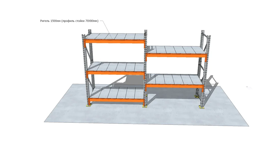 Стеллаж фронтальный модульный сфм