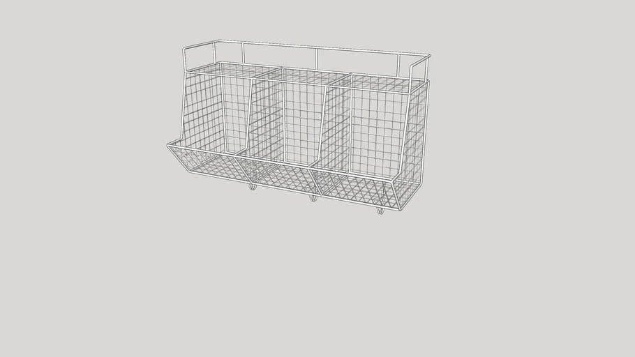 30' Wire Basket Wall Rack | 3D Warehouse