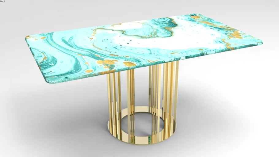 Luxury blue marble table 4 3D Warehouse