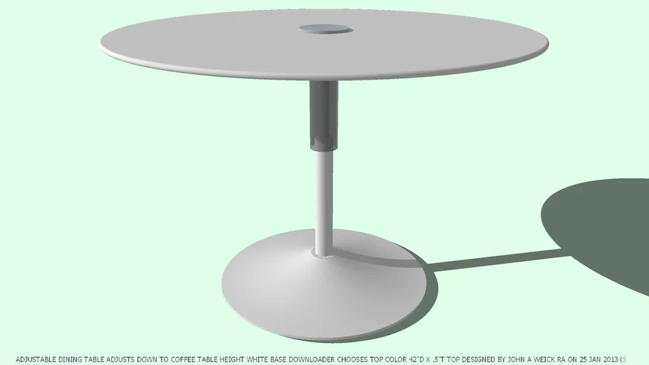 DINING TABLE ADJ NO COLOR TABLE 42DX.5T TOP BY JOHN A WEICK RA
