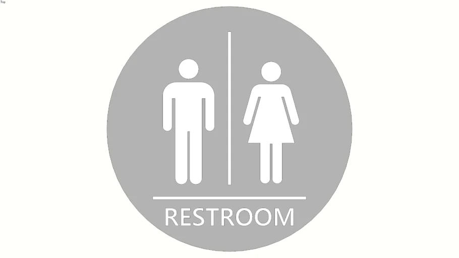 Men/Women Restroom Sign (Clear Circular)