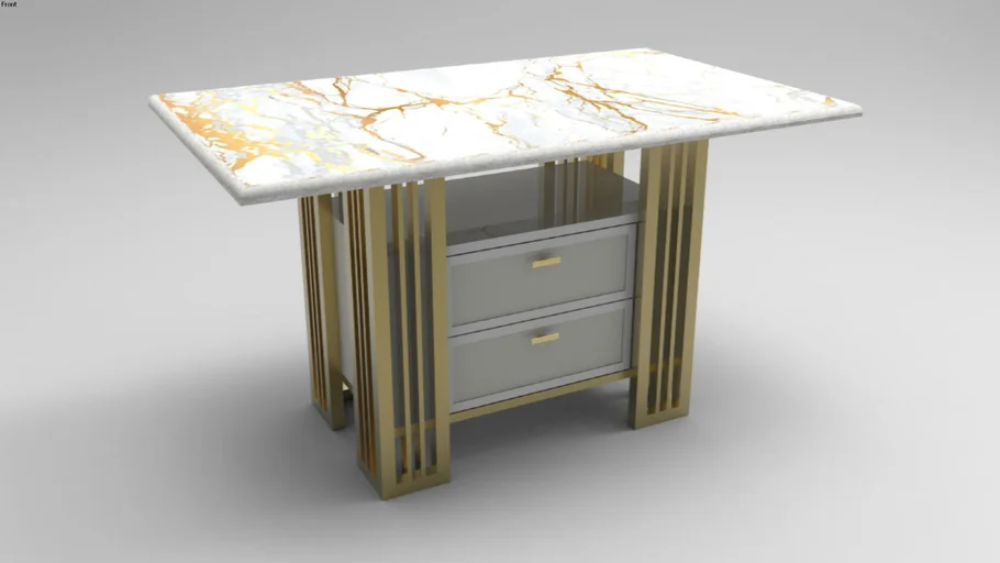 Marble dining table with storage #2