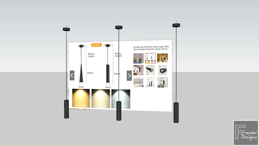 LED PENDANT TUBE LIGHT 3D Warehouse