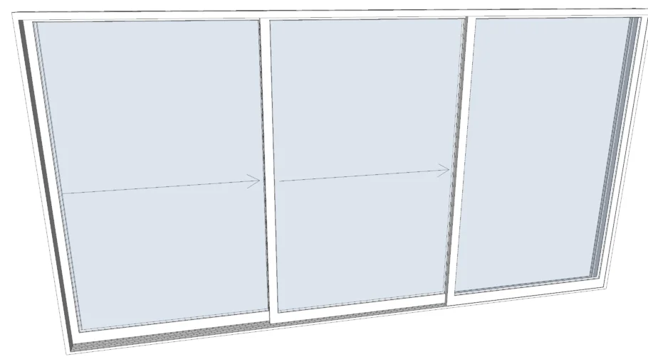 Three Panel Aluminum Stacking Doors