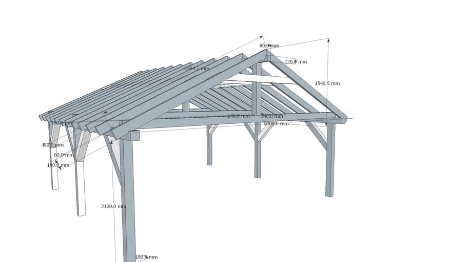 Wooden car shed | 3D Warehouse