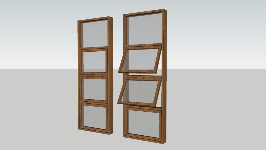 WOOD AWNING GLASS WINDOW