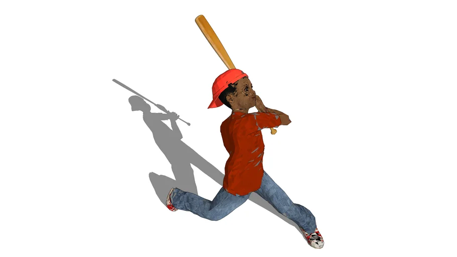 Boy. Swinging a bat