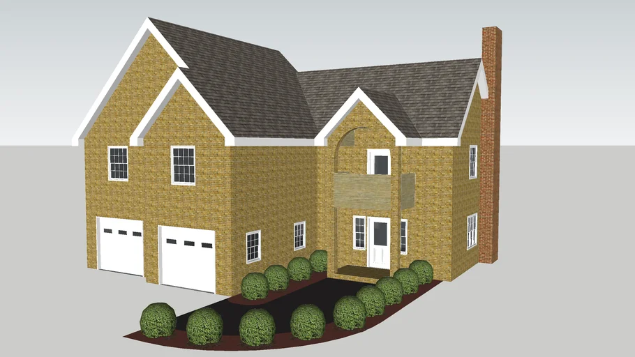 Two single car door garage house | 3D Warehouse