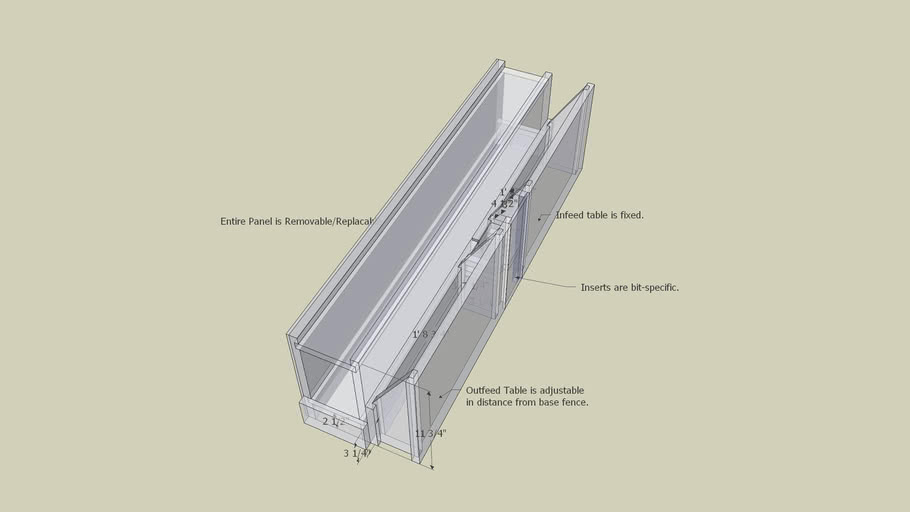 Router Table & Rabbet Fence for Use with BiesmeyerStyle Table Saw Fence 3D Warehouse