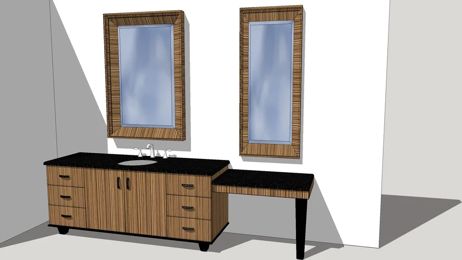 Transitional Zebra Wood Vanity by Henry David Rothschild 3D Warehouse