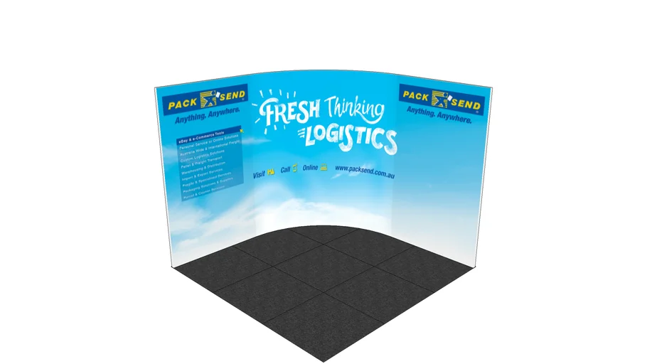 TexFrame Curved Wall For 3x3 Shell Scheme Booth | 3D Warehouse