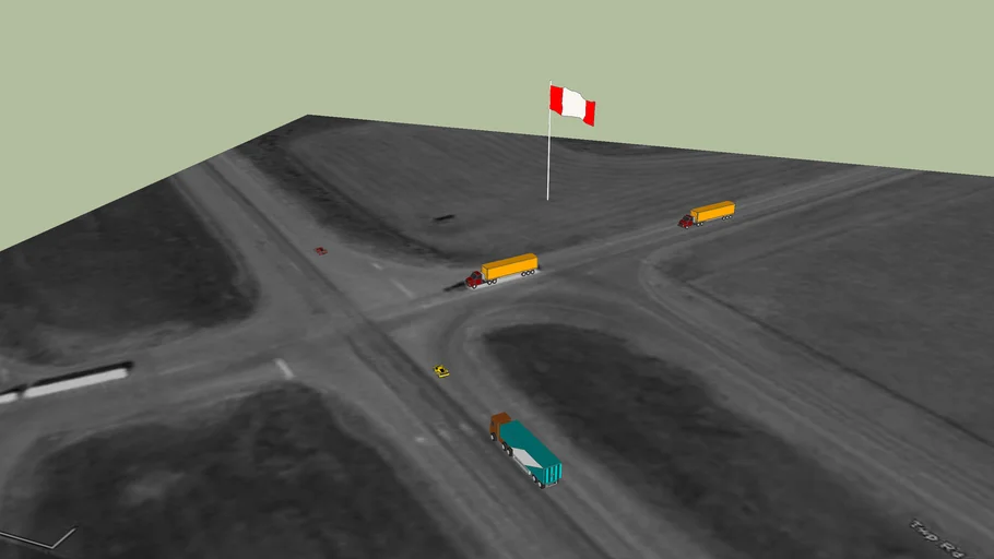 Flagpole And Vehicles | 3D Warehouse