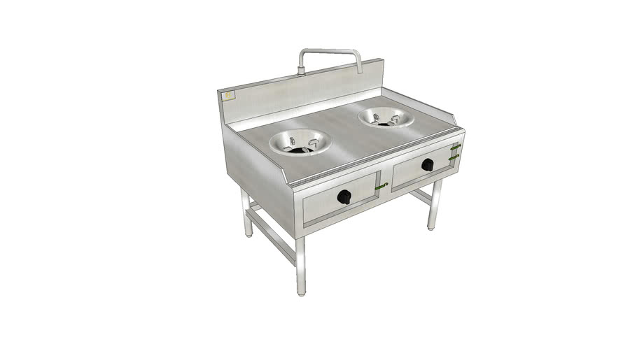Double burner pan 3D Warehouse