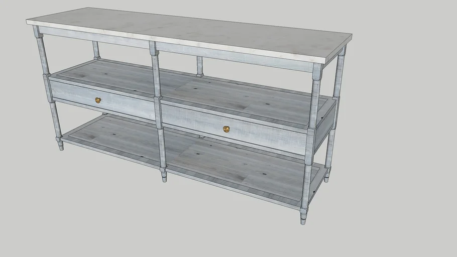 Alexandra Marble Media Console 3D Warehouse
