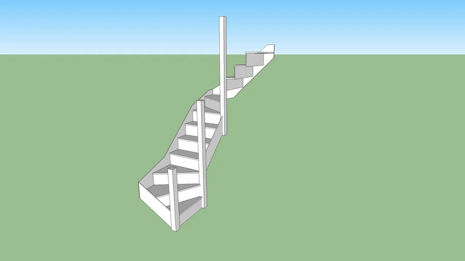 Double Winder Loft Staircase 261cm Ceiling Height - Small Terraced House