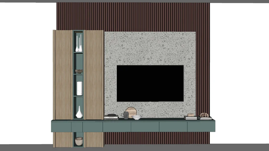 Modern Living Room TV Unit 3D Warehouse Sleek Storage With Stylish Design